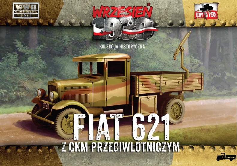 WWII Polish Fiat 621 Truck with AA Machine Gun
